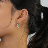 925 Silver Dissolive Tourmaline Stud Earrings Punk Gothic Jewelry