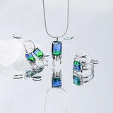 925 Silver Dissolive Tourmaline Stud Earrings Punk Gothic Jewelry