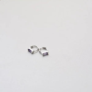 925 Silver Earring Zircon Colorful Mini Small Ear Ring