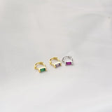 925 Silver Earring Zircon Colorful Mini Small Ear Ring
