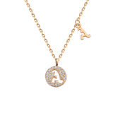 925 Silver 26 Letters Necklace Female Initial Pendant Jewelry