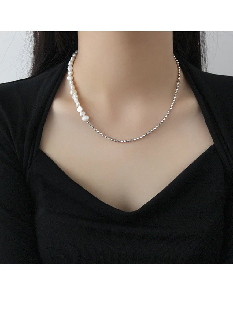 925 Silver Planet Pearl Short Necklace Women Jewelry Choker Gift