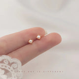 925 Silver Shell Spiral Beads Stud Earrings Women Party Ear Jewelry