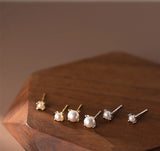 925 Silver Shell Spiral Beads Stud Earrings Women Party Ear Jewelry