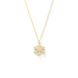925 Sterling Silver Snowflakes Pendant Necklace Zircon Wedding Jewelry