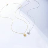 925 Sterling Silver Snowflakes Pendant Necklace Zircon Wedding Jewelry