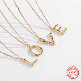 925 Silver Women Initial Letter Necklace 26 Letters Charm Necklaces Pendants