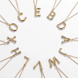 925 Silver Women Initial Letter Necklace 26 Letters Charm Necklaces Pendants