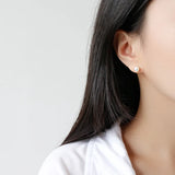 925 Silver 6mm Freshwater Pearl Stud Earrings Wedding Party Fine Jewelry