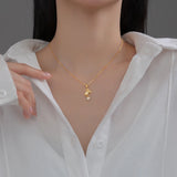 Star Bear Silver Pendant Necklace Women Gold-Plated Jewelry Gift