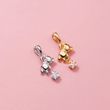 Star Bear Silver Pendant Necklace Women Gold-Plated Jewelry Gift
