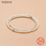 Double Layer Pearl Bracelet 925 Silver Punk Style Women Jewelry