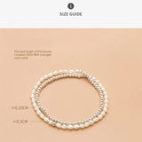 Double Layer Pearl Bracelet 925 Silver Punk Style Women Jewelry