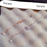 Women's Double Ring Pendent Bracelet CZ Brasselet