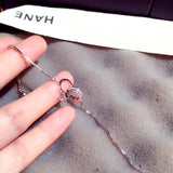 Women's Double Ring Pendent Bracelet CZ Brasselet