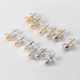 Multicolor Freshwater Pearl Stud Earrings 925 Sterling Silver Jewelry