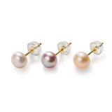 Multicolor Freshwater Pearl Stud Earrings 925 Sterling Silver Jewelry