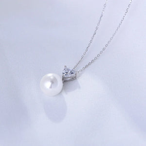 925 Silver Chain Pendant Necklace with Pearl