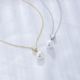 925 Silver Chain Pendant Necklace with Pearl