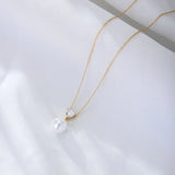 925 Silver Chain Pendant Necklace with Pearl
