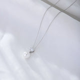 925 Silver Chain Pendant Necklace with Pearl
