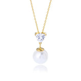 925 Silver Chain Pendant Necklace with Pearl