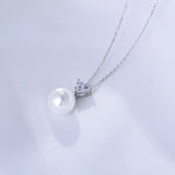 925 Silver Chain Pendant Necklace with Pearl