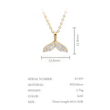 925 Sterling Silver Sweet Ocean Fish Whale Tail Pendant Necklace