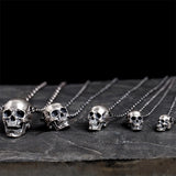 Hip-hop Punk Rock Skull Necklace Pendant 925 Sterling Silver