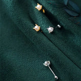 925 Silver Mini Crown Pearl Stud Earring Screw Ear Bone Nail Jewelry