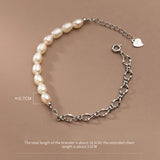 Baroque Pearl Bracelet with Punk Chain, Sterling Silver