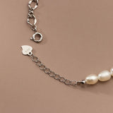 Baroque Pearl Bracelet with Punk Chain, Sterling Silver