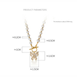 Baroque Pearl Butterfly Pendant Necklace 925 Sterling Silver Charm