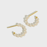 Freshwater Pearl Circle Hoop Earrings 925 Silver Jewelry
