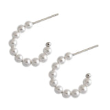Freshwater Pearl Circle Hoop Earrings 925 Silver Jewelry