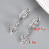 925 Sterling Silver Octagonal Star Hoop Earrings