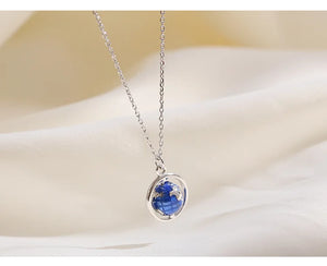 925 Silver Globe Pendant Necklace For Women