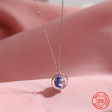 925 Silver Globe Pendant Necklace For Women