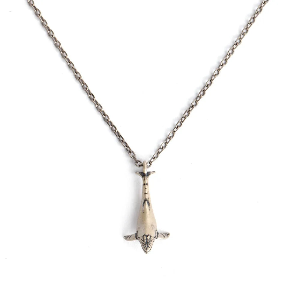 925 Silver Vintage Whale Pendant Necklace for Men Women
