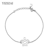 925 Silver Origami Turtle Pendant Chain Bracelet Tortoise Jewelry Gift