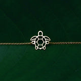 925 Silver Origami Turtle Pendant Chain Bracelet Tortoise Jewelry Gift