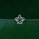 925 Silver Origami Turtle Pendant Chain Bracelet Tortoise Jewelry Gift