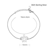 925 Silver Origami Turtle Pendant Chain Bracelet Tortoise Jewelry Gift