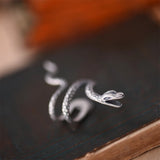 Punk Gothic Snake Clip Earring 925 Sterling Silver No Piercing
