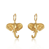 925 Silver Elephant Hoop Earrings Baroque Style Animal Party Jewelry