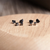 925 Sterling Silver Cube Stud Earrings Prevent Allergy Ear Jewelry Neo-Gothic