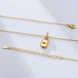 925 Silver Zircon Lock Pendant Necklace Romantic Lover Jewelry