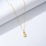 925 Silver Zircon Lock Pendant Necklace Romantic Lover Jewelry