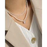 Natural Freshwater Pearl Necklace S925 Sterling Silver Pendant Necklace