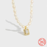 Natural Freshwater Pearl Necklace S925 Sterling Silver Pendant Necklace